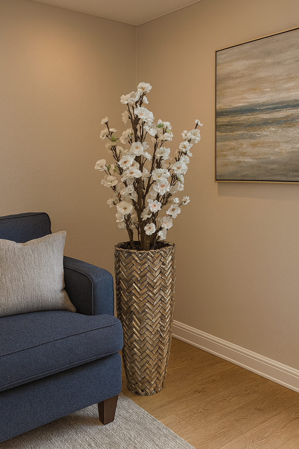 Schelpenvaas 100 cm – Inclusief Kunstbloemen