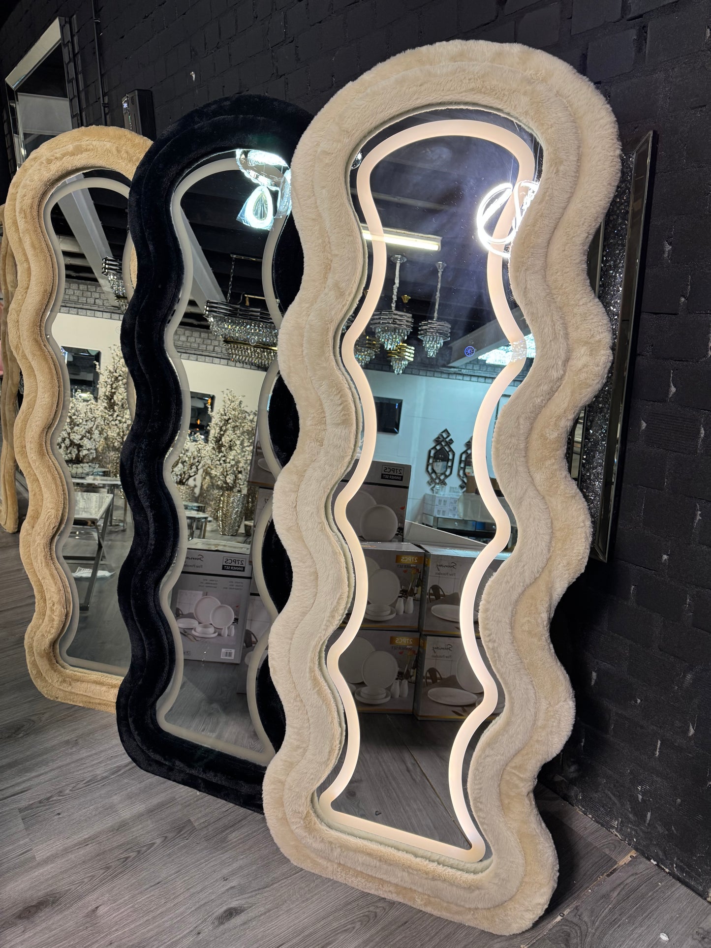 Luxe Velvet Spiegel - LED Rond