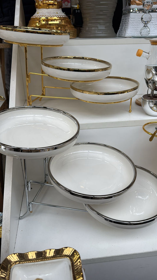 Chubby Etagère – Zilver – Luxe Porselein