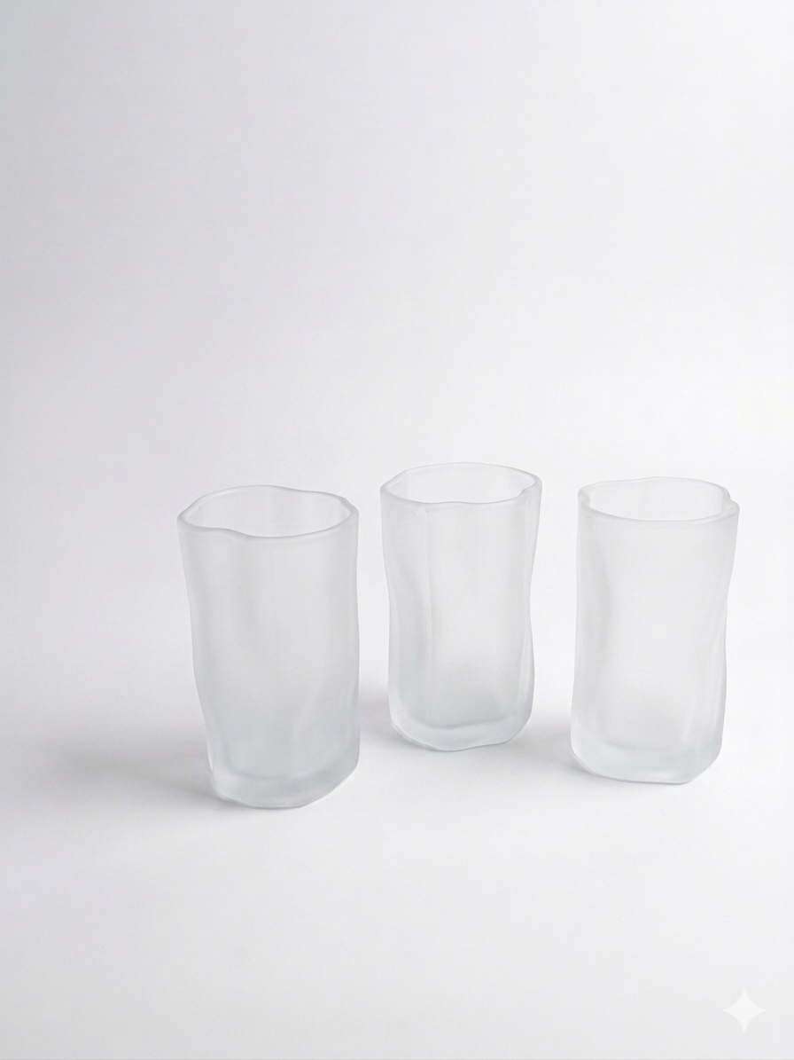 Frosted Diamond Glazen – Set van 6