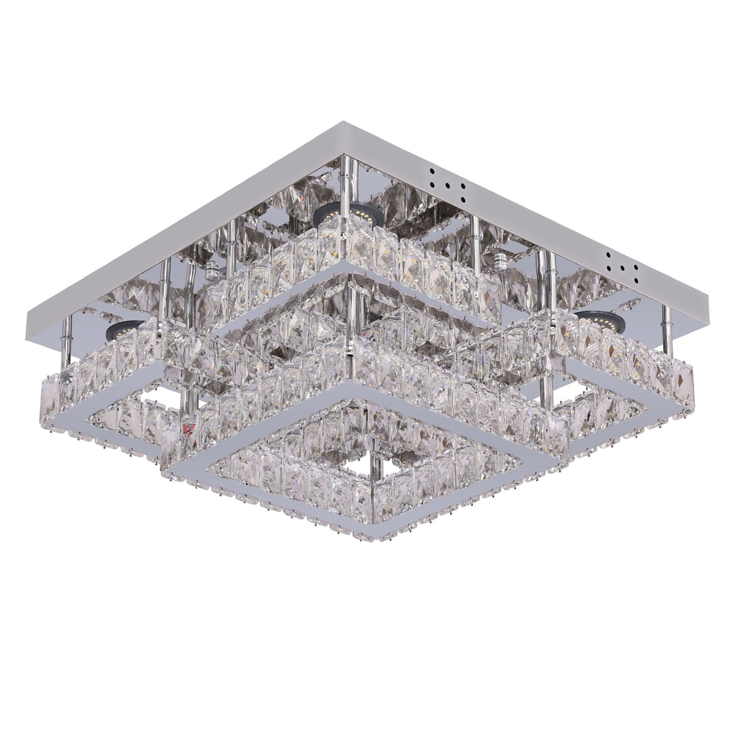 Luxe 5 vierkant LED Plafondlamp – Dimbaar (3 Lichtkleuren + Afstandsbediening)