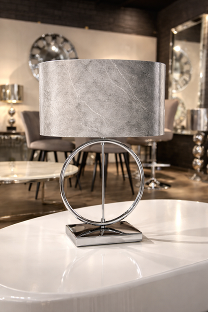 Luxe Tafellamp met Velvet Lampenkap - Zilver