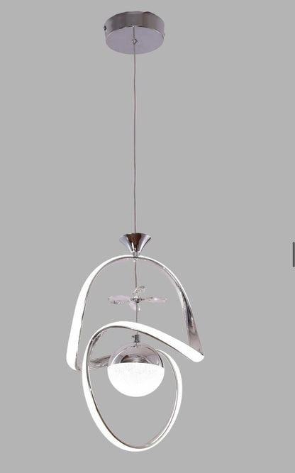 Moderne Zilveren LED Hanglamp – Dimbaar met Afstandsbediening