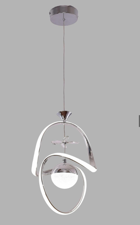 Moderne Zilveren LED Hanglamp – Dimbaar met Afstandsbediening