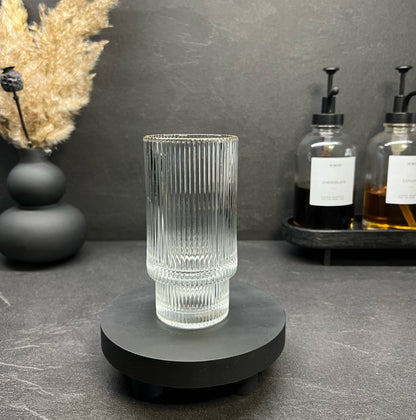 Ribbelglazen met Gouden Rand (Set van 6)