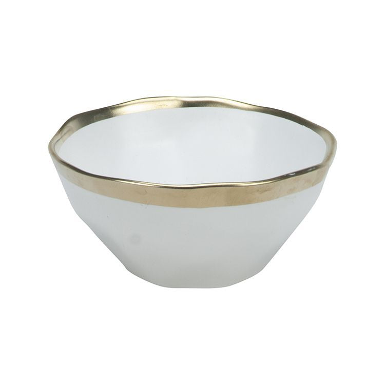 25-delige porseleinen serviesset – wit met goudaccent