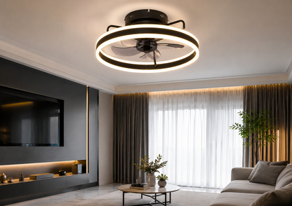 Moderne LED Plafondventilator met Verlichting zwart