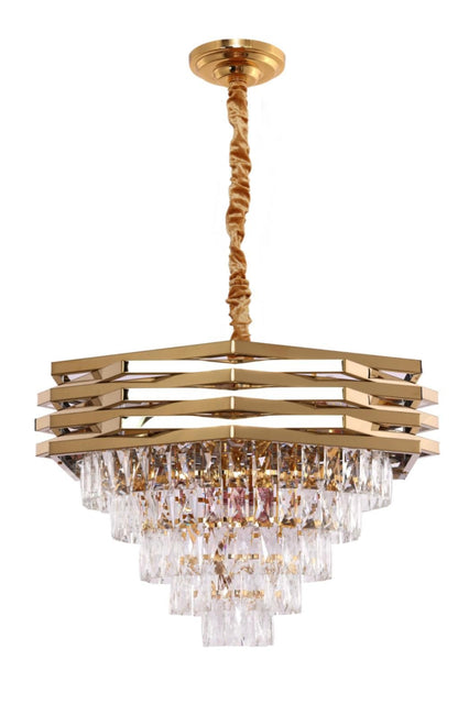 Combi Deal – Luxe Gouden Kristallen Hanglamp Set (50 cm + 60 cm + Eettafelmodel) | RVS | E14