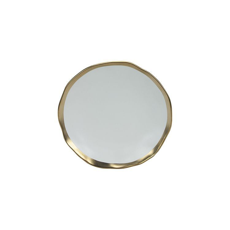 25-delige porseleinen serviesset – wit met goudaccent