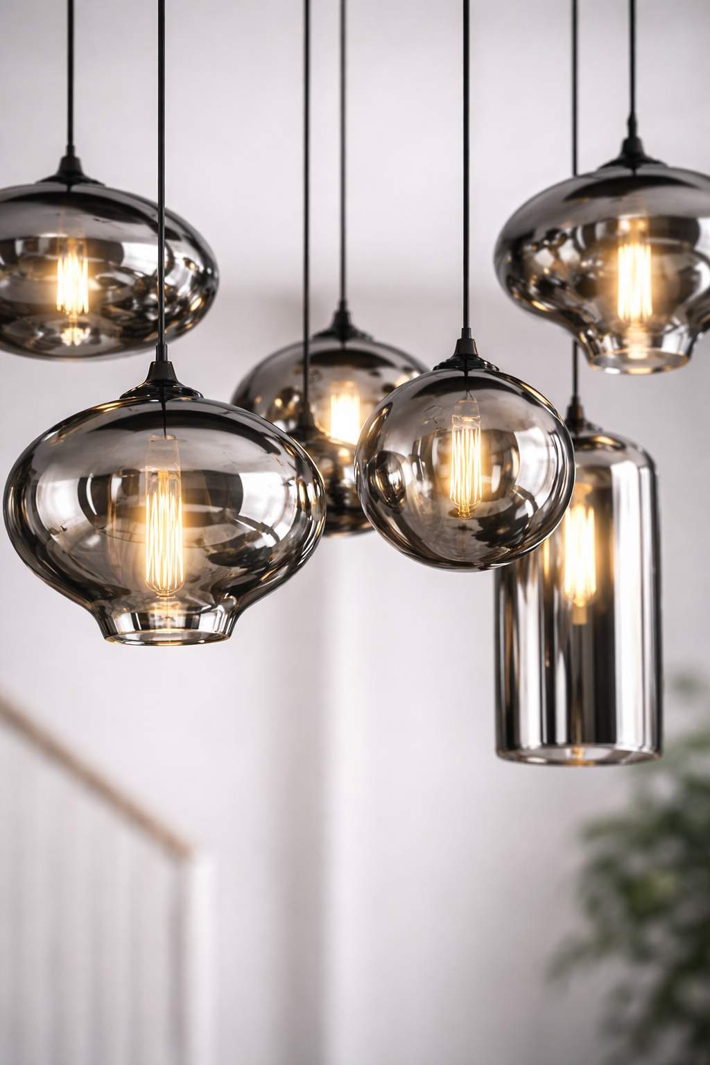 Design Hanglamp met Smoke Glas – 7 Lichtpunten