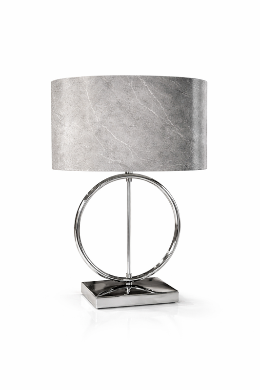 Luxe Tafellamp met Velvet Lampenkap - Zilver