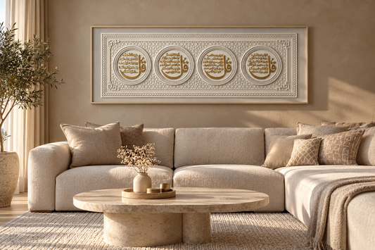 Wanddecoratie – Wit & Goud | 160 × 60 cm