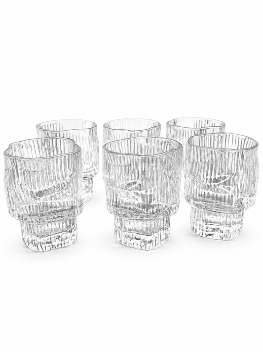 Diamond Ribbel Glas – Set van 6