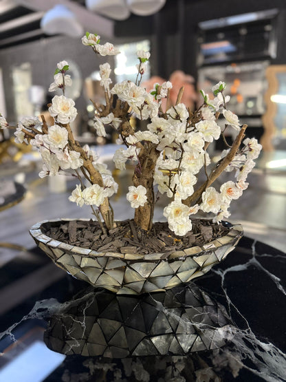 Orchidee Arrangement in Schelpvaas – Grijs