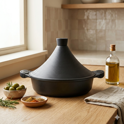 Zwarte Tajine 28 cm – Inductie