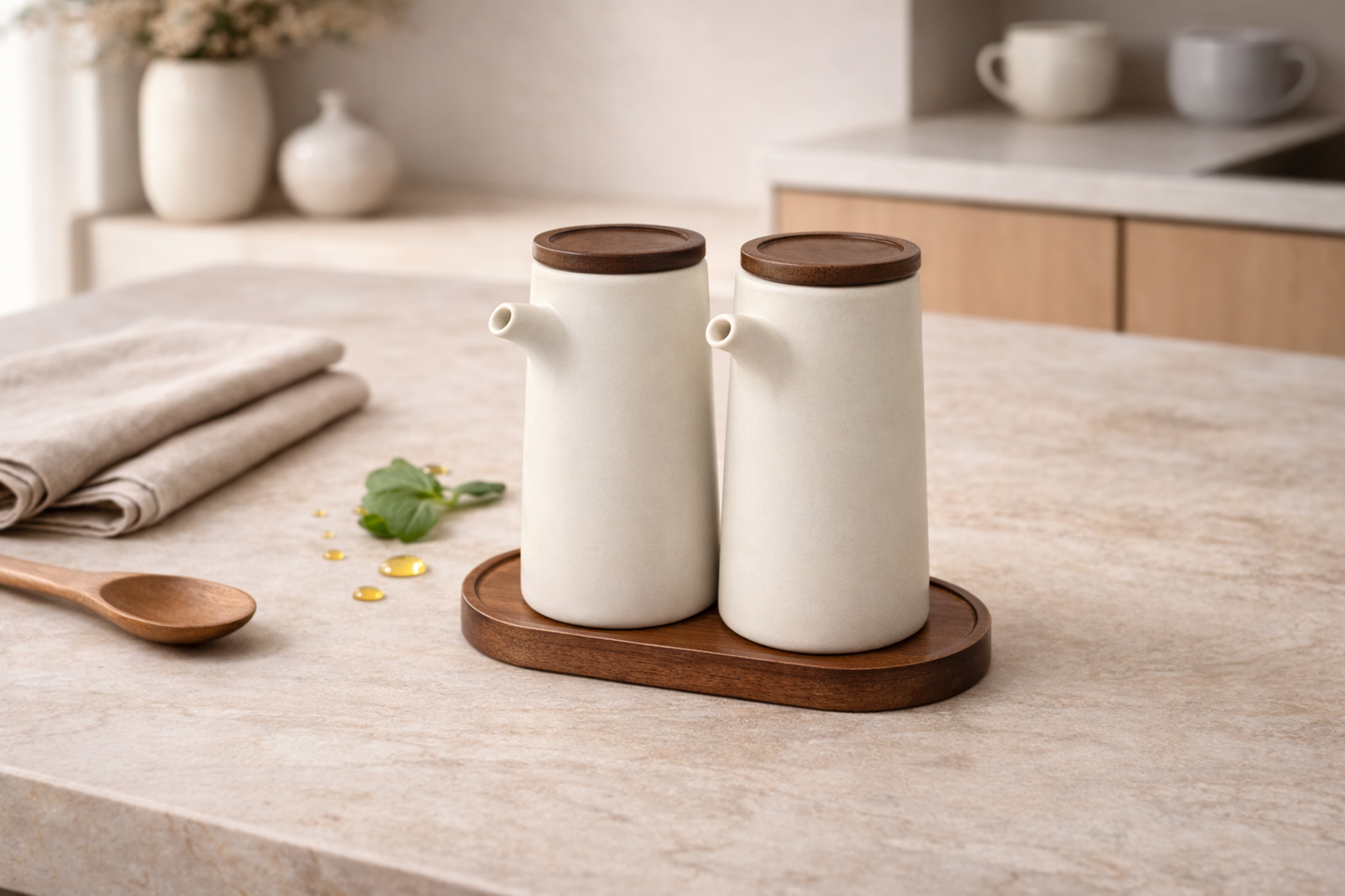 Terra Porseleinen Olie- & Azijnset – 3-delig