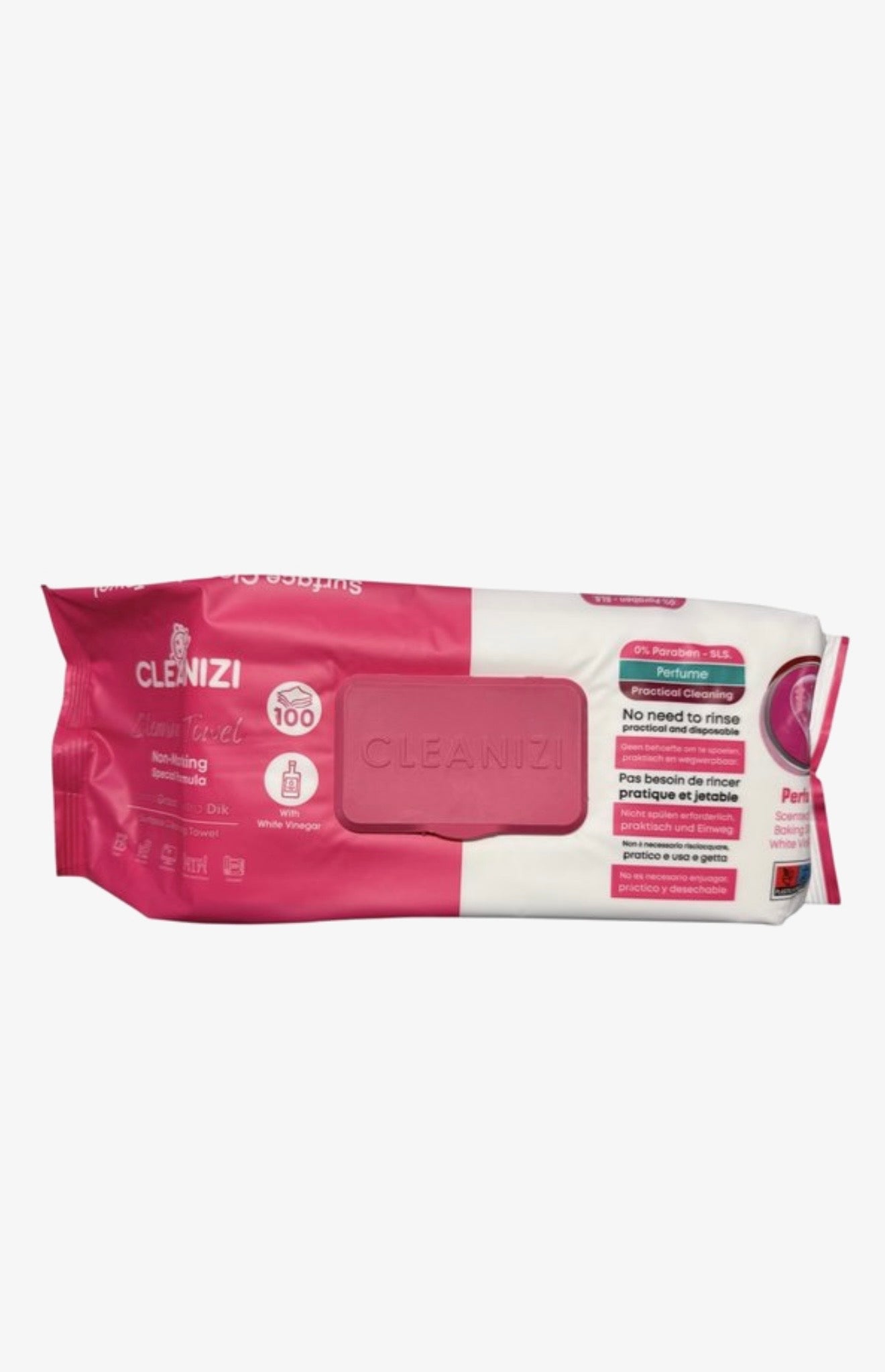 Cleanizi Schoonmaakdoekjes – Set van 3×100 stuks – met Witte Azijn en Frisse Geur