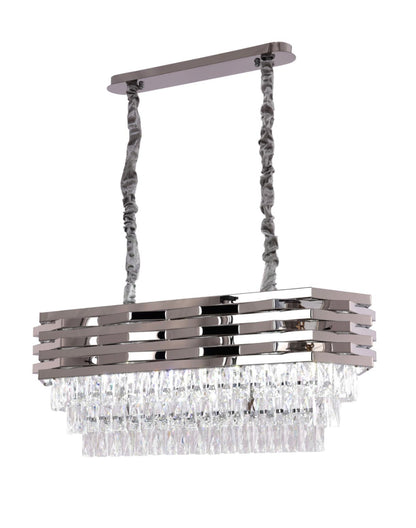 Combi Deal – Luxe Zilveren Kristallen Hanglamp Set (40 cm + 60 cm + Eettafelmodel) | RVS | E14