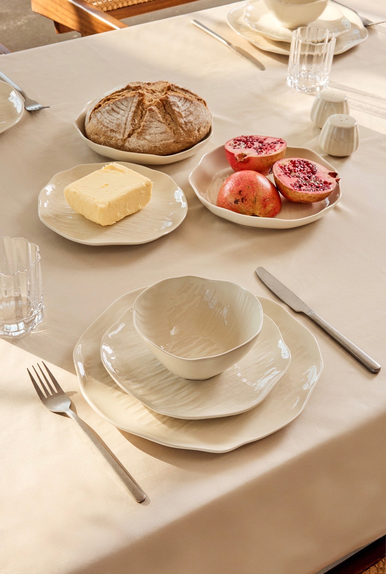 27-Delige Porseleinen Serviesset – – Warm Beige