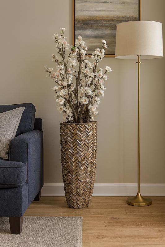 Schelpenvaas 100 cm – Inclusief Kunstbloemen