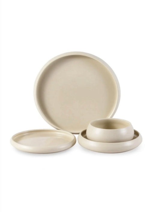 Porseleinen Borden Set – 24-delig –  Taupe| voor 6 personen