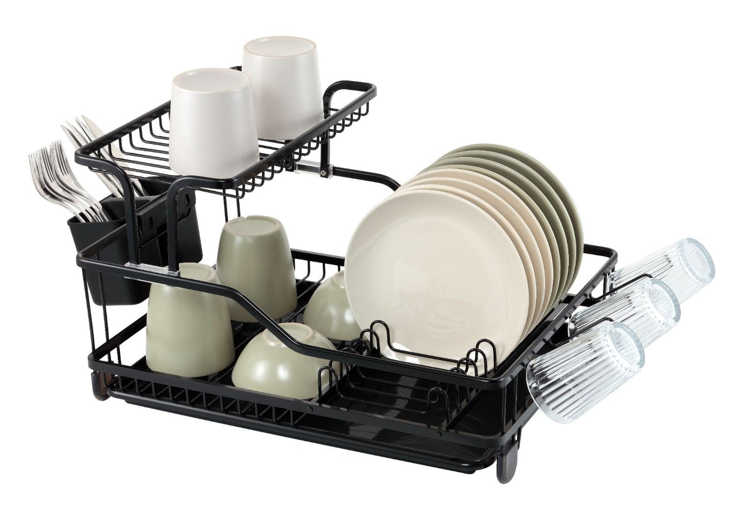 Zwart RVS Afdruiprek – 2-laags