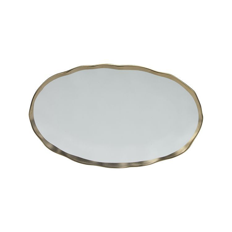 25-delige porseleinen serviesset – wit met goudaccent