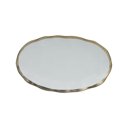 25-delige porseleinen serviesset – wit met goudaccent