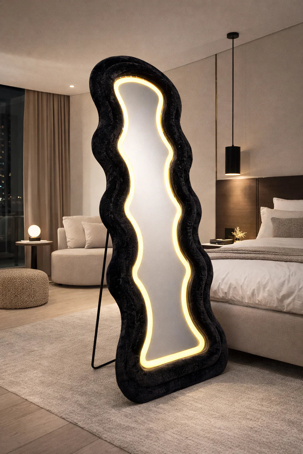 Luxe Velvet Spiegel - LED Rond