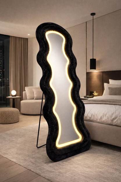 Luxe Velvet Spiegel - LED Rond