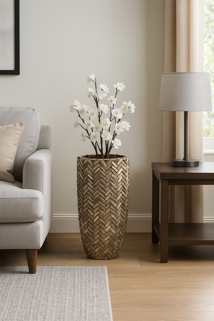 Schelpenvaas 60 cm – Inclusief Kunstbloemen