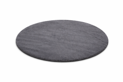 Rond Fluffy Vloerkleed Donkergrijs– Ø 120 cm