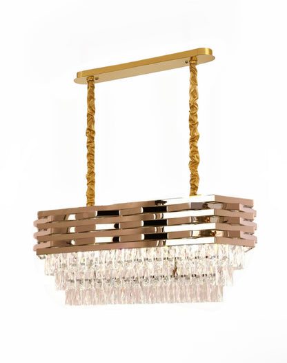 Combi Deal – Luxe Gouden Kristallen Hanglamp Set (50 cm + 60 cm + Eettafelmodel) | RVS | E14