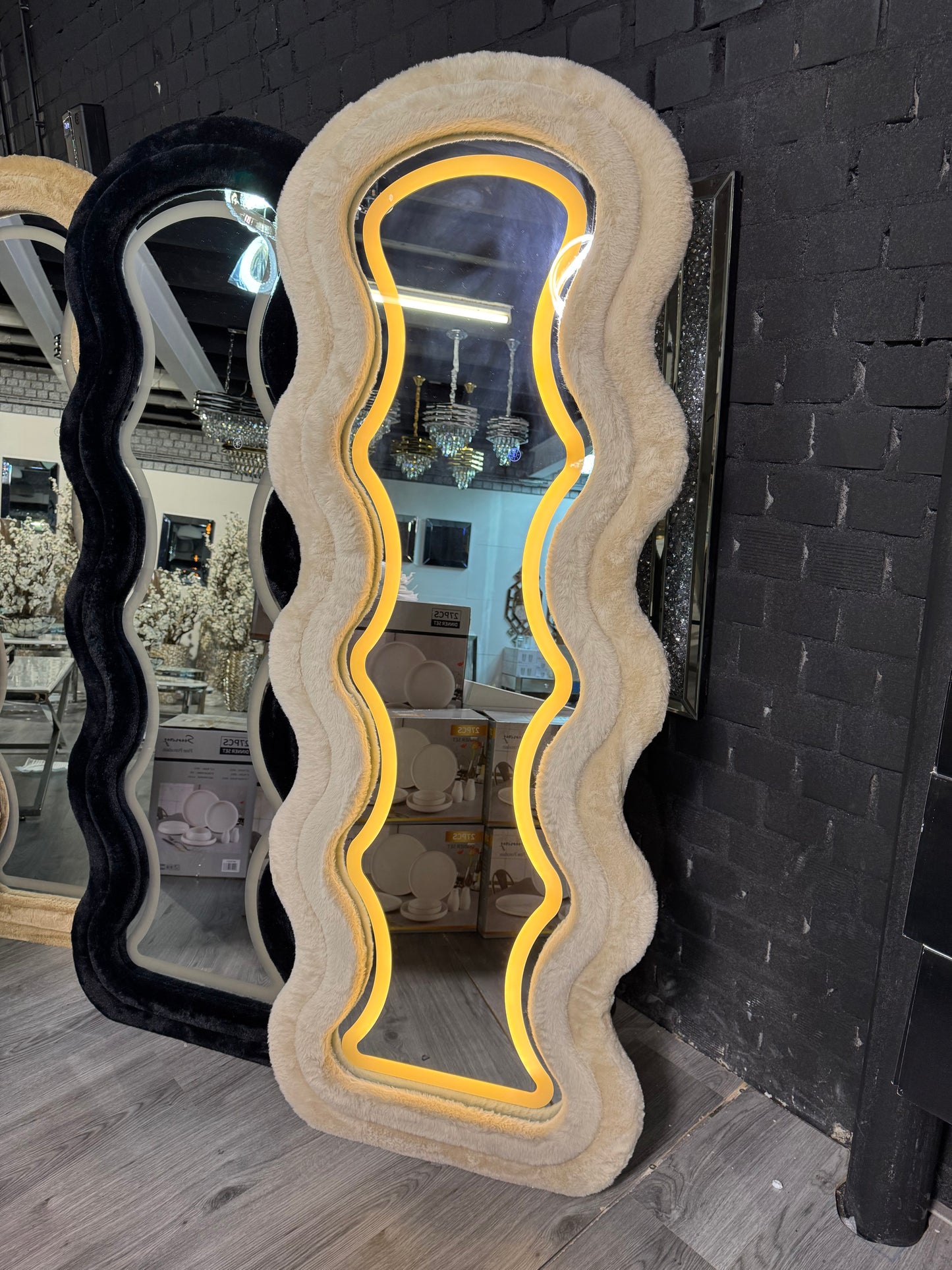 Luxe Velvet Spiegel - LED Rond