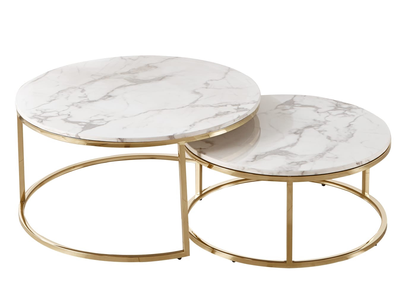 Doblo Salontafel Set – Marmerlook met Goud