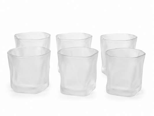Frosted Diamond Glazen – Set van 6