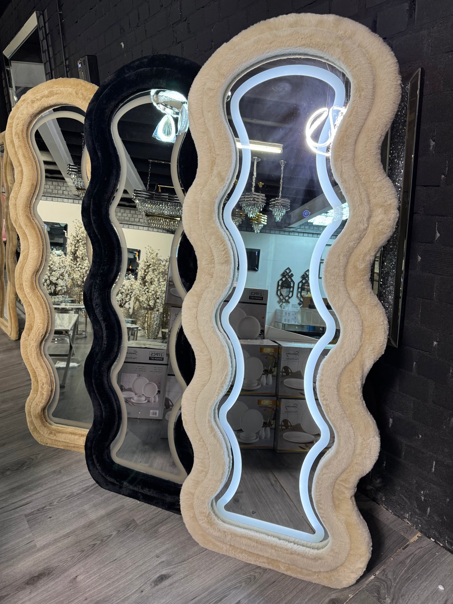 Luxe Velvet Spiegel - LED Rond