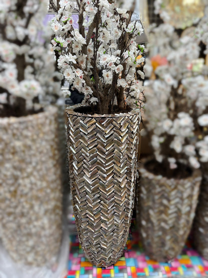 Schelpenvaas 100 cm – Inclusief Kunstbloemen