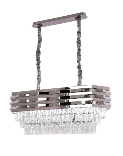 Combi Deal – Luxe Zilveren Kristallen Hanglamp Set (50 cm + 60 cm + Eettafelmodel) | RVS | E14