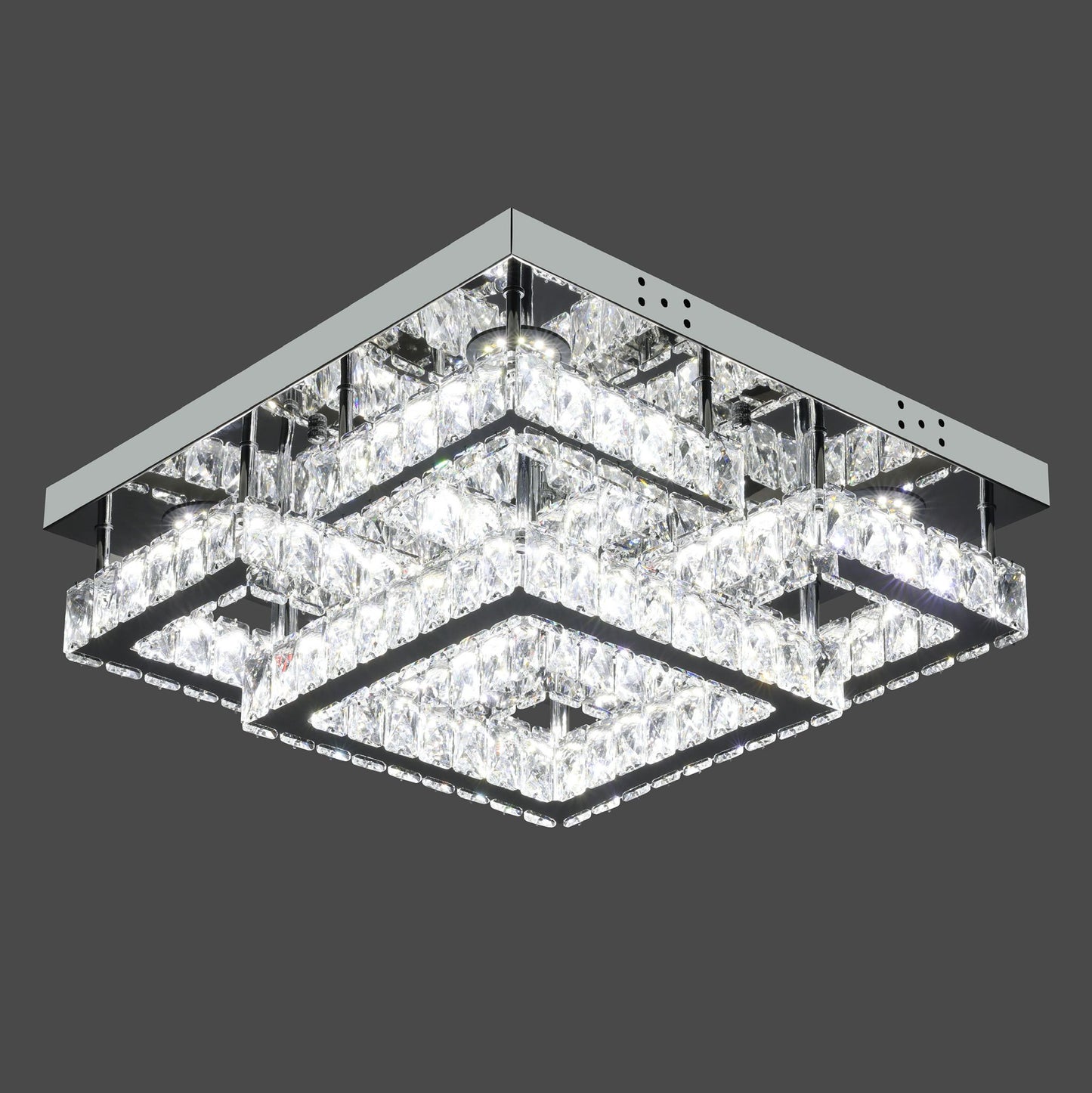 Luxe 5 vierkant LED Plafondlamp – Dimbaar (3 Lichtkleuren + Afstandsbediening)