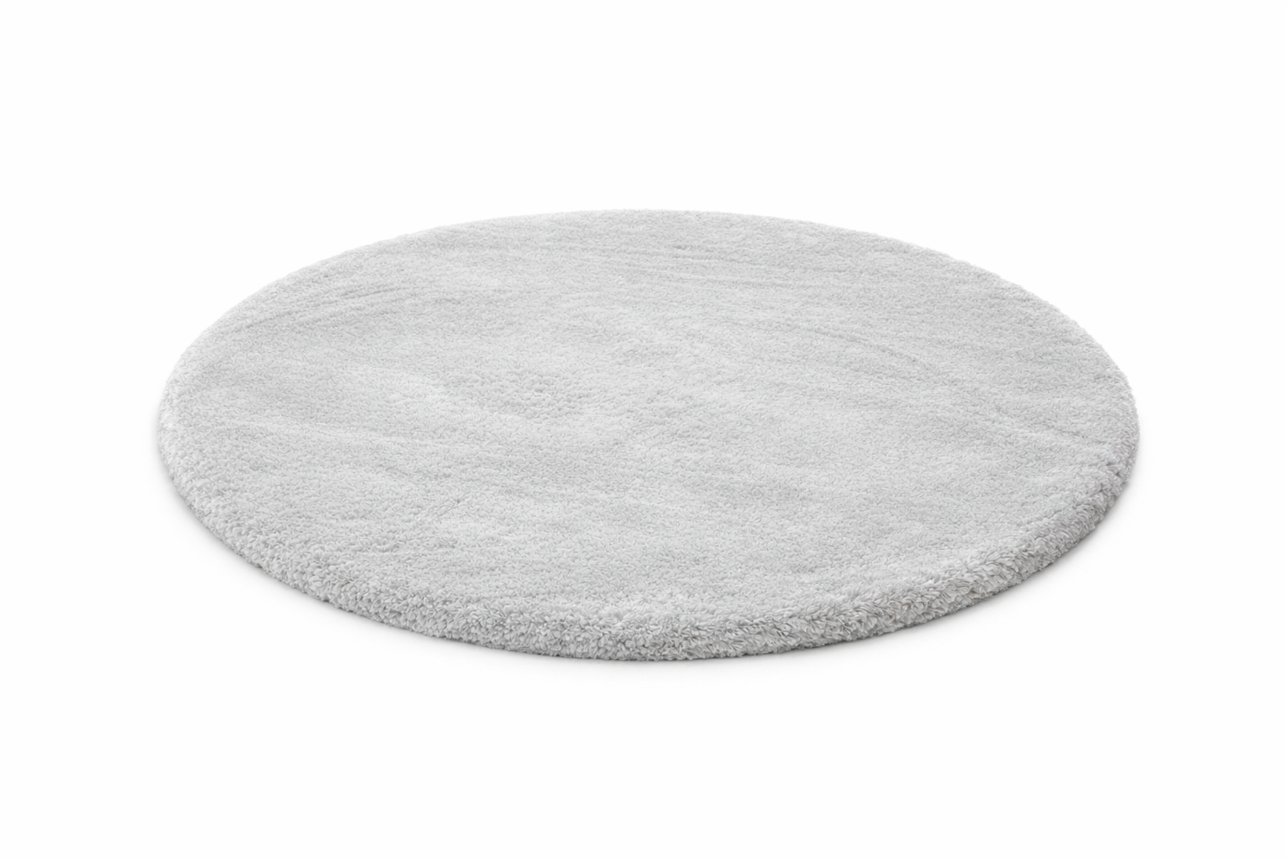 Rond Fluffy Vloerkleed Licht Grijs – Ø 120 cm