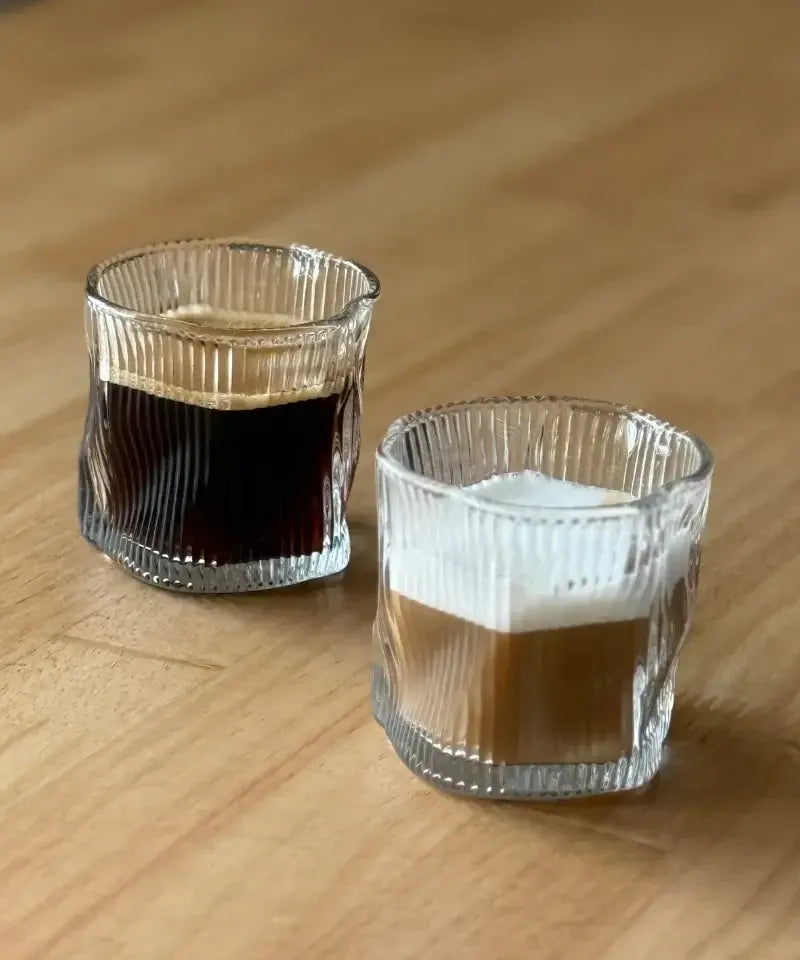 Set van 6 korte Wave Ribble drinkglazen | 180 ml