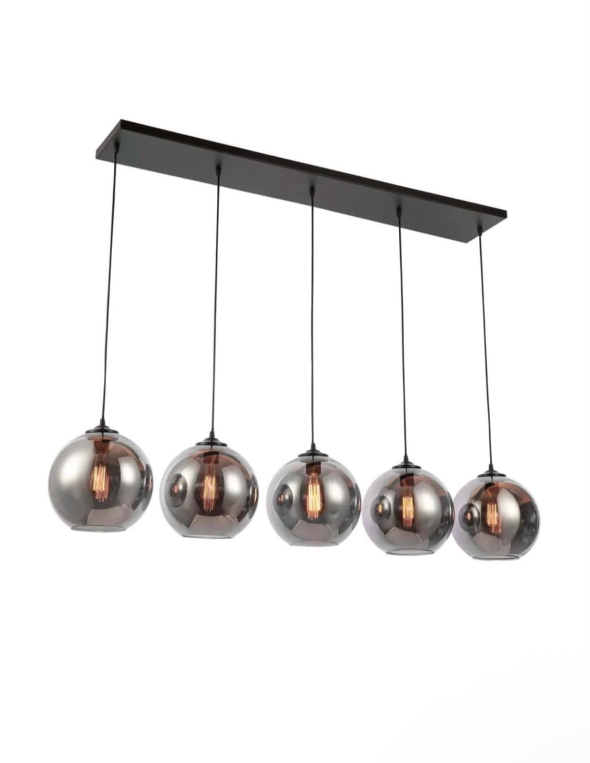 Hanglamp Rookglas – 5 Lichtpunten