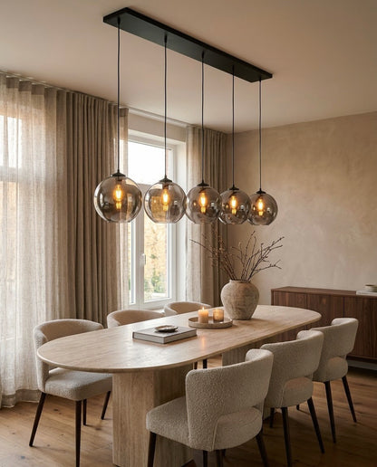 Hanglamp Rookglas – 5 Lichtpunten